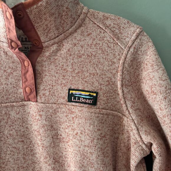 LL Bean Sweater Fleece Half Button Pullover - Picture 2 of 5